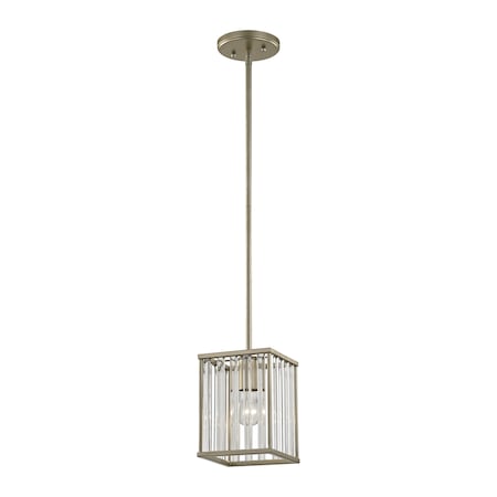 Elk Lighting Ridley 1-Light Mini Pendant in Aged Silver with Oval Glass Rods 81095/1